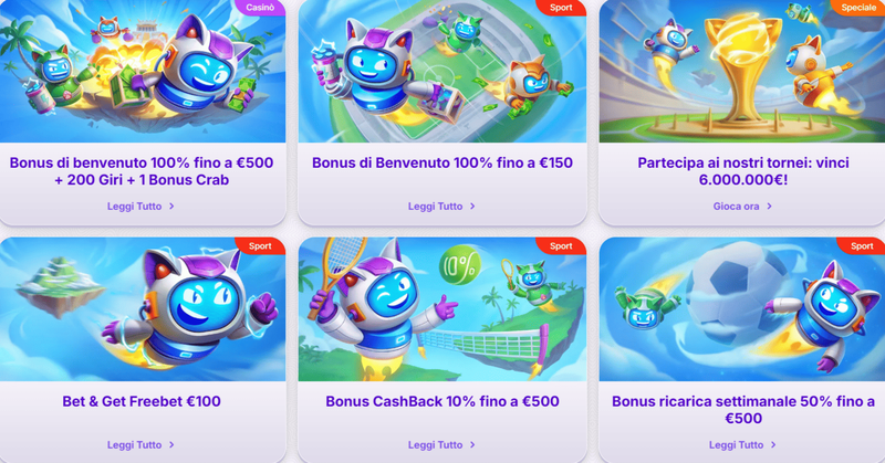 Le principali promozioni e bonus disponibili su RoboCat Casino